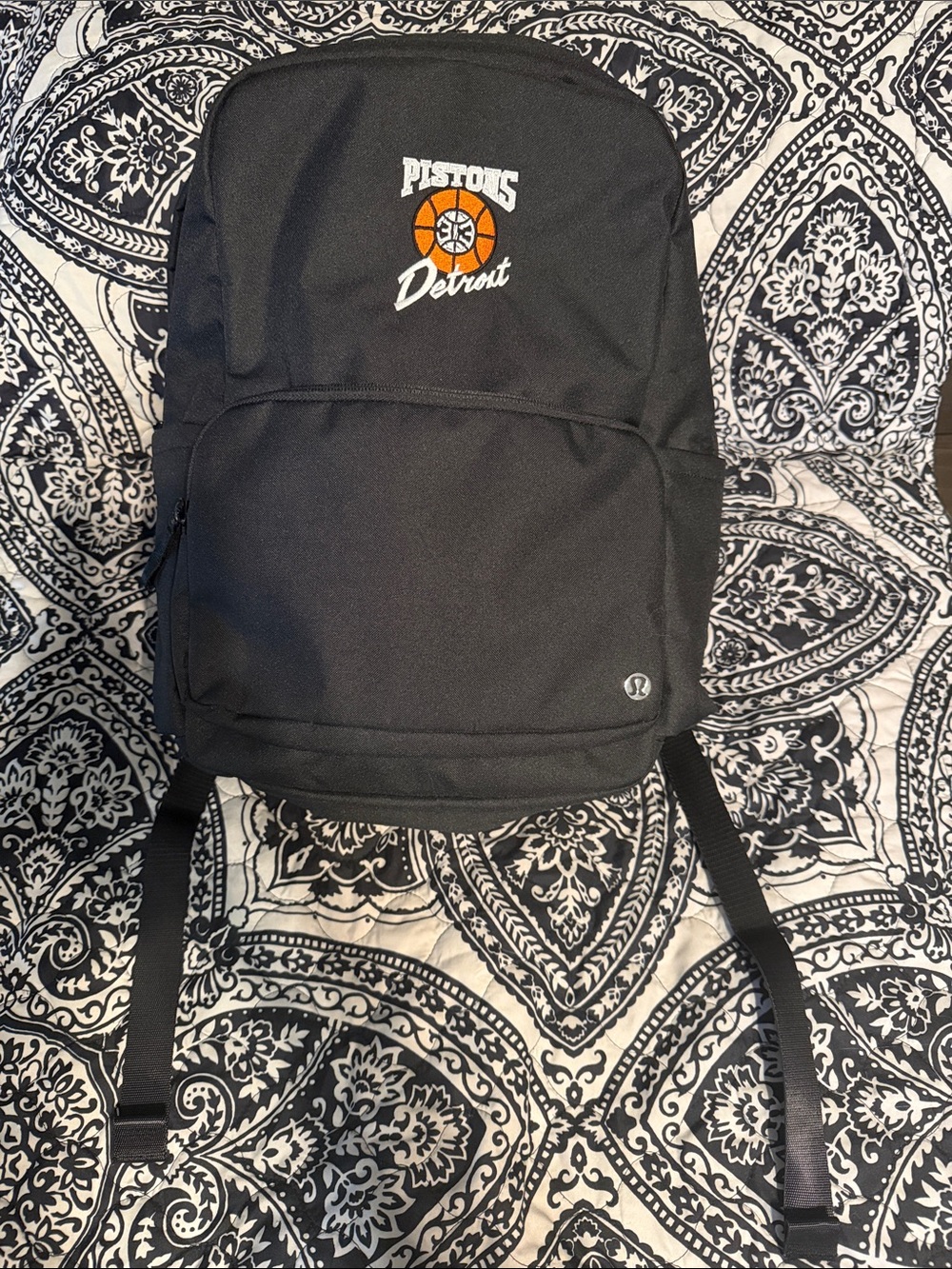 Detroit Pistons Black Backpack - Lululemon Collaboration 16x12x6